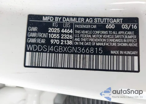 2016 Mercedes-Benz Cla 250 4Matic from USA, damaged, VIN WDDSJ4GBXGN366815